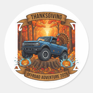 Pegatina Redonda Thanksgiving Offroad Adventure 2025