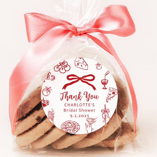 Pegatina Redonda That's Amore Hand Drawn Italian Bridal Shower (Subido por el creador)