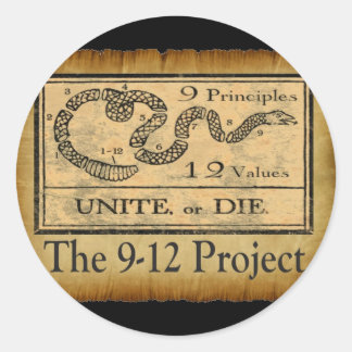 Pegatina Redonda the912project.com unirse o morir