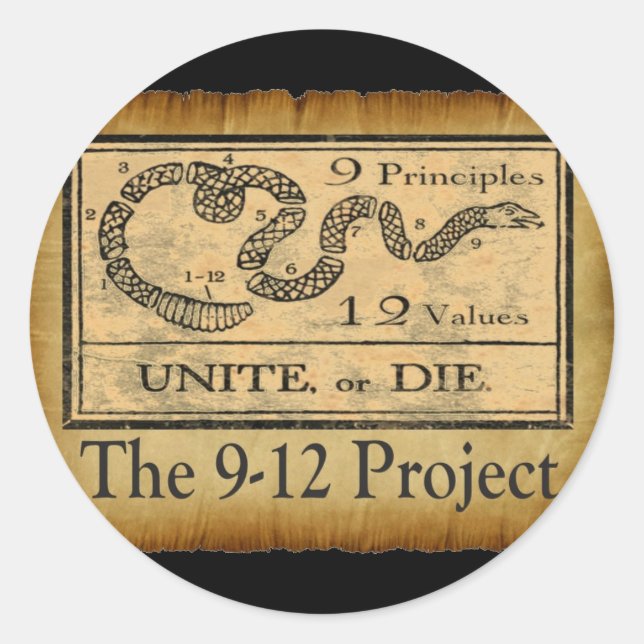 Pegatina Redonda the912project.com unirse o morir (Anverso)