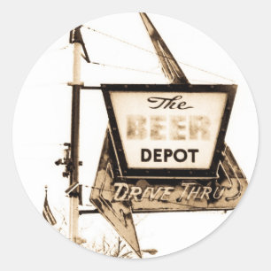 Pegatina Redonda The Beer Depot Vintage Ann Arbor, Michigan