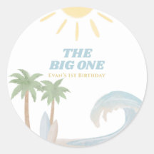 The Big One Beach Surf Verano Acuarela Costera 