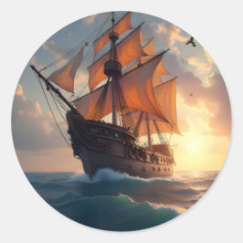 Pegatina Redonda The Captain's Pride - 