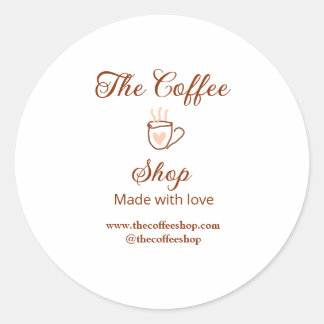 Pegatina Redonda The coffee shop and website social media business