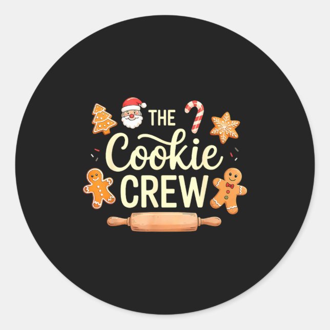 Pegatina Redonda The Cookie Crew Christmas Baking Cookie Lover  (Anverso)
