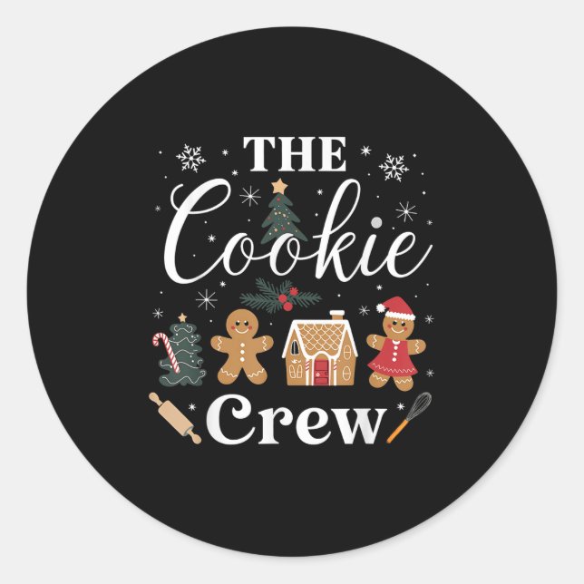Pegatina Redonda The Cookie Crew Christmas Baking Cookie Lover Kids (Anverso)