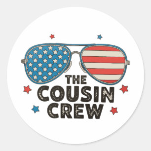 Pegatina Redonda The Cousin Crew 250 Aniversario 4 De Julio