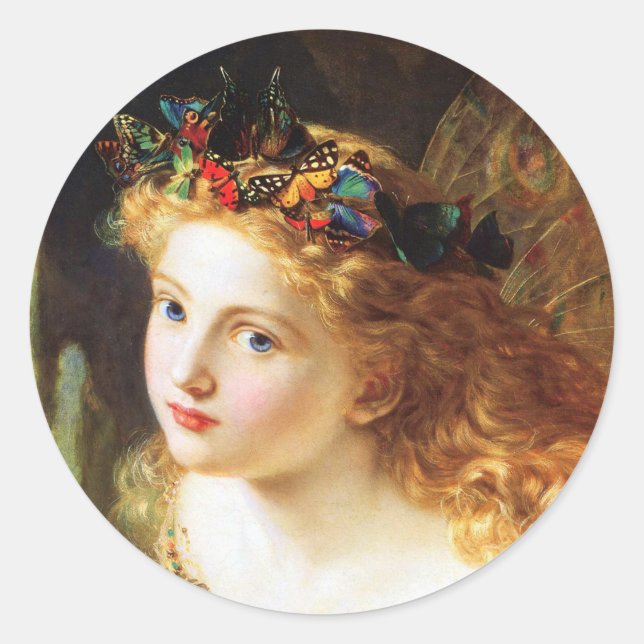 Pegatina Redonda The Fairy Queen - Sophie Anderson (Anverso)