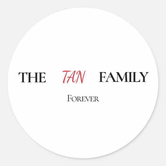 Pegatina Redonda The Family Forever Personalized Round Sticker (Anverso)
