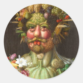 Pegatina Redonda The Four Seasons: Vertumnus - Giuseppe Arcimboldo