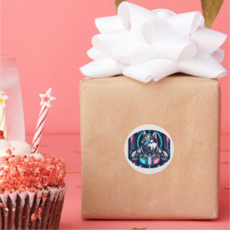 Pegatina Redonda The Future Wolf