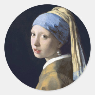 Pegatina Redonda The Girl With The Pearl Earring