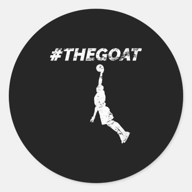 Pegatina Redonda The Goat Greatest Of All Time Basketball Motivatio (Anverso)