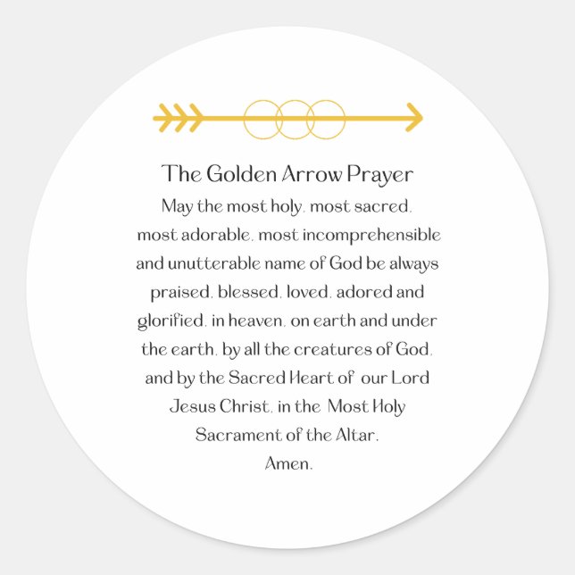 Pegatina Redonda The Golden Arrow Prayer Round Sticker (Anverso)