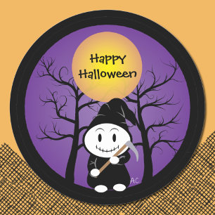 Pegatina Redonda The Grim - Feliz Halloween Stickers