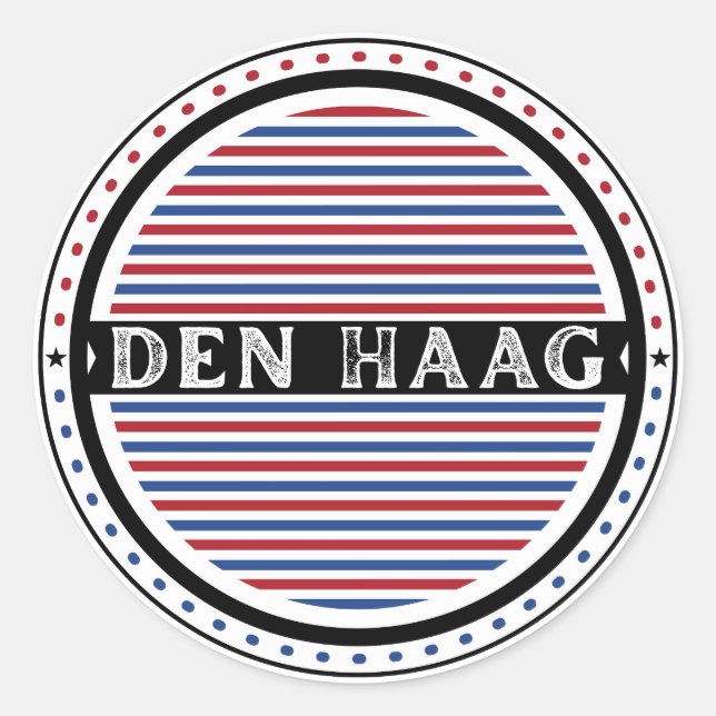 Pegatina Redonda The Hague City Pride Emblem – Dutch Identity (Anverso)