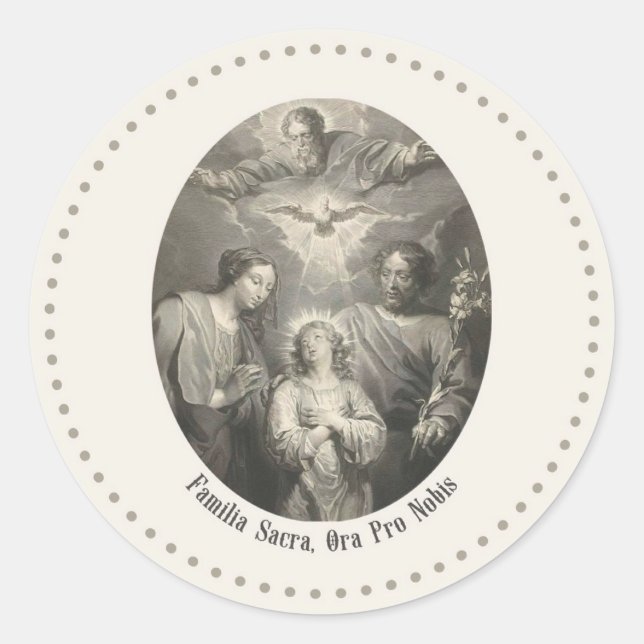 Pegatina Redonda The Holy Family And Holy Trinity Round Sticker (Anverso)