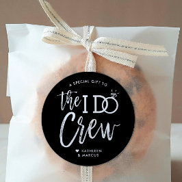Pegatina Redonda The I Do Crew | Favor para la fiesta de boda