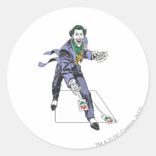 Pegatina Redonda The Joker Casts Cards