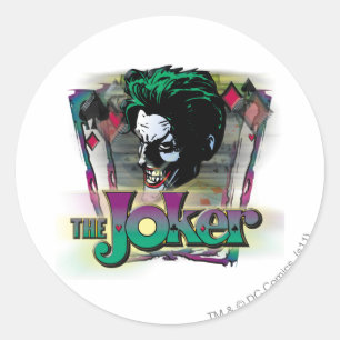 Pegatina Redonda The Joker - Face and Logo