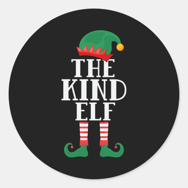 Pegatina Redonda The Kind Elf Funny Christmas (Anverso)