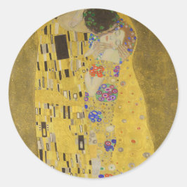 Pegatina Redonda The kiss - Gustav Klimt