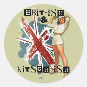 Pegatina Redonda The Kitsch Bitsch : Brit-ish & Kitsch-ish Pin Up