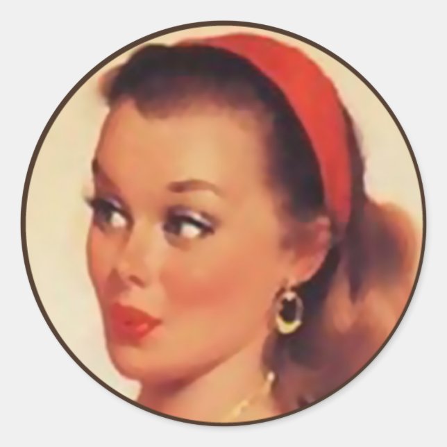 Pegatina Redonda The Kitsch BItsch : Retratos de pines (Anverso)