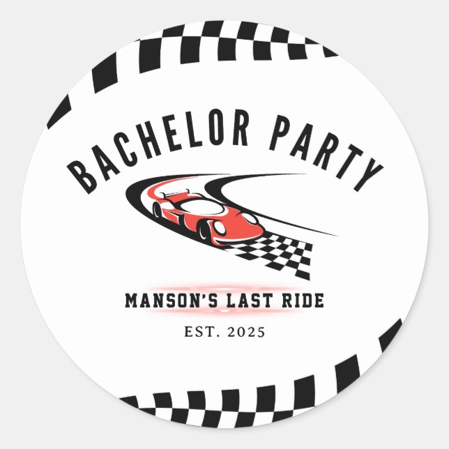 Pegatina Redonda The Last Ride Bachelor Party Groom Trucker (Anverso)