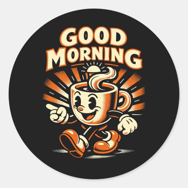Pegatina Redonda The Morning Brew (Anverso)
