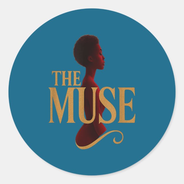 Pegatina Redonda The Muse  (Anverso)