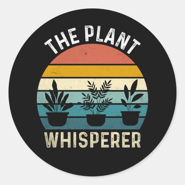 Pegatina Redonda The Plant Whisperer Funny (Anverso)