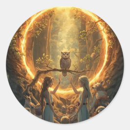 Pegatina Redonda The Portal Between Trees