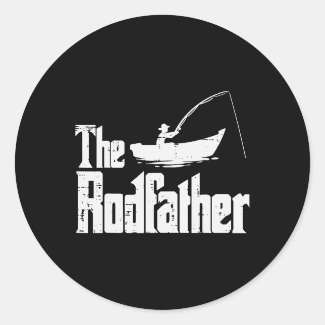 Pegatina Redonda The Rodfather Fun Fishing Fathers Day Movie Pun Da (Anverso)