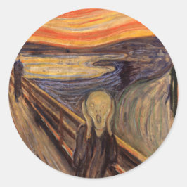 Pegatina Redonda The Scream - Edvard Munch