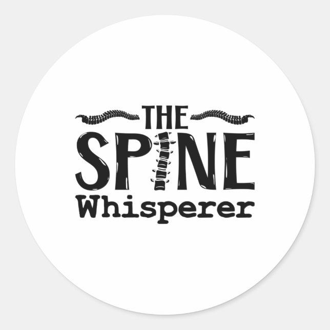 Pegatina Redonda The Spine Whisperer Chiropractic Chiropractor (Anverso)