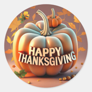Pegatina Redonda The Thanksgiving Pumpkin