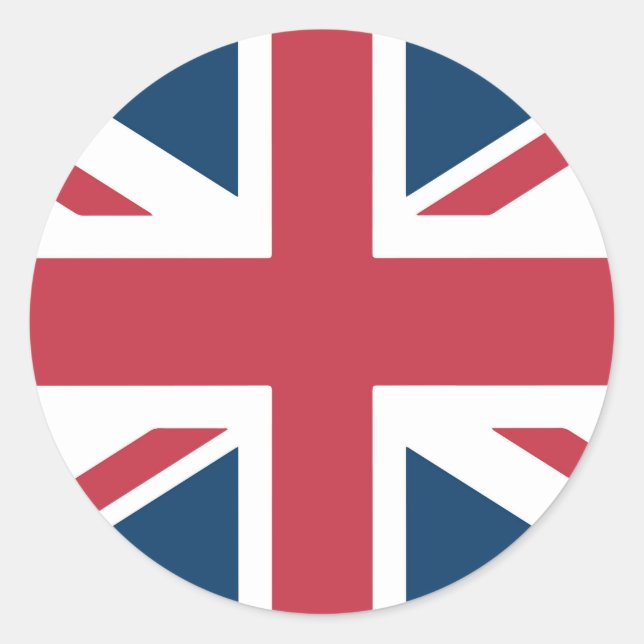 Pegatina Redonda The Union Jack British Flag (Anverso)