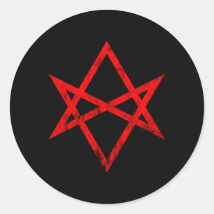 Pegatina Redonda Thelema Símbolo Thelemite Unicursal Hexagram Occul