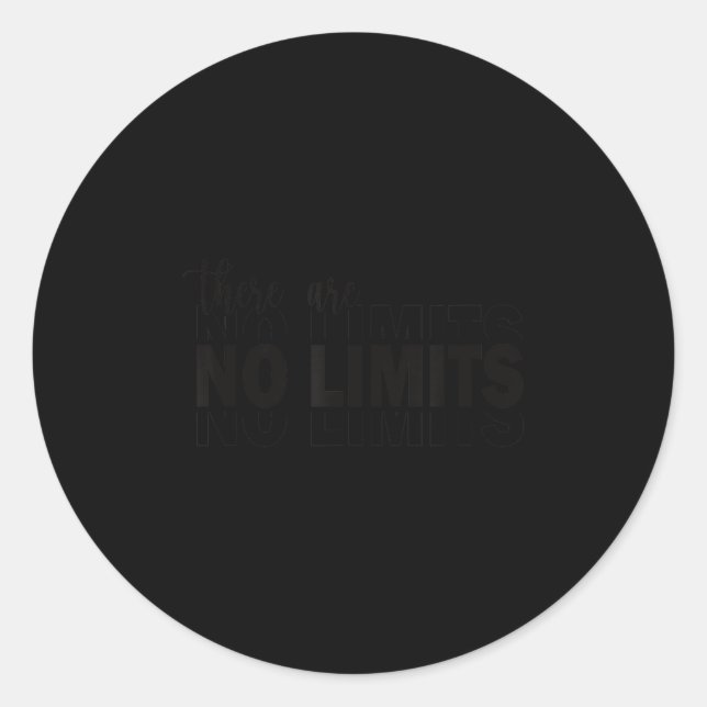 Pegatina Redonda There Are No Limits Mindset Motivation Black  (Anverso)