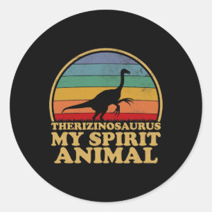 Pegatina Redonda Therizinosaurus Es Mi Amante De Los Dinosaurios An