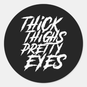 Pegatina Redonda Thick Thighs Bonitos Ojo Gimnasio Gracioso Niña Le