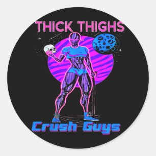 Pegatina Redonda Thiick Thighs Crush Hombres Halterofilia Bodybuild