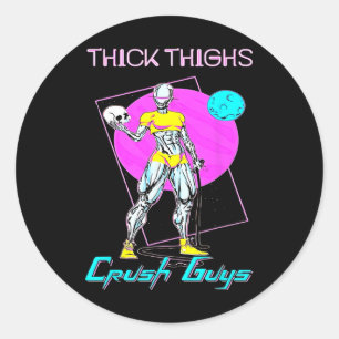 Pegatina Redonda Thiick Thighs Crush Hombres Halterofilia Bodybuild