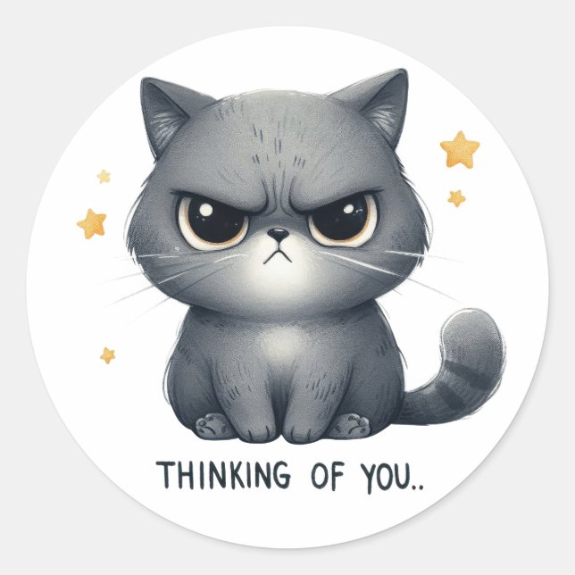 Pegatina Redonda Thinking of u sticker (Anverso)