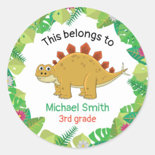 Pegatina Redonda This belong to stegosaurus 3rd grade school