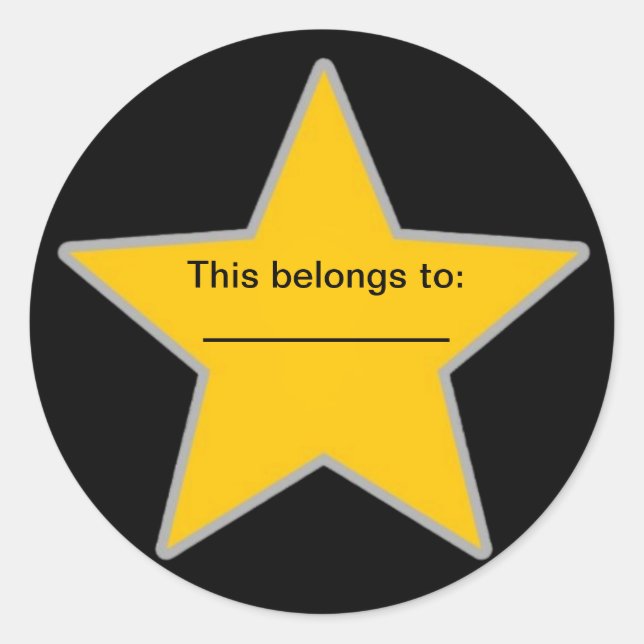 Pegatina Redonda This belongs to (Anverso)