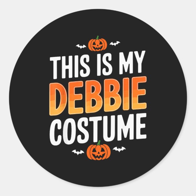 Pegatina Redonda This Is My Debbie Costume Halloween Simple Costume (Anverso)