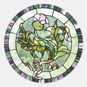 Pegatina Redonda Thistle escocés