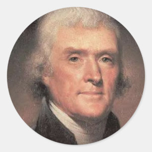 Pegatina Redonda Thomas Jefferson
